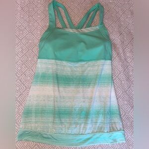 Atheta Strappy Back Yoga Tank — Mint Green — Built-in Bra Support Women’s Small